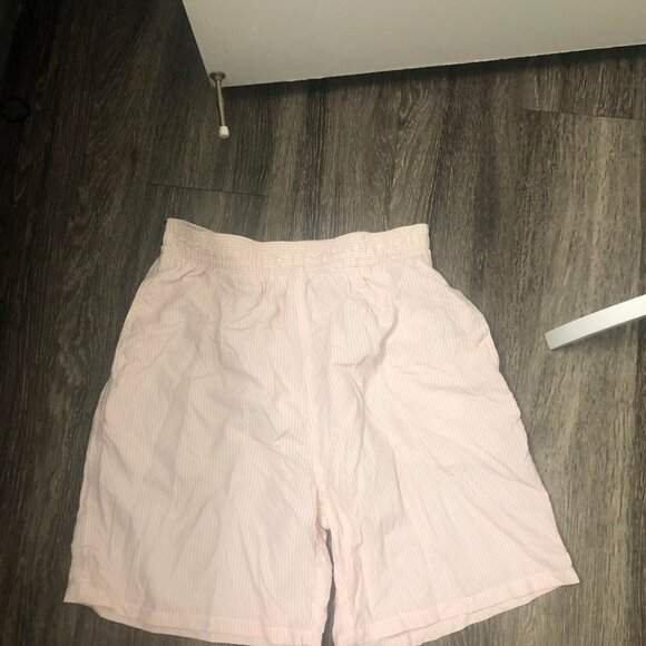 Solid and Striped Men's Pink and White Striped Swimming Trunks Sz M - Picture 4 of 4